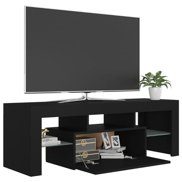 Tv Cabinet With Led Lights Black 120X35x40 Cm