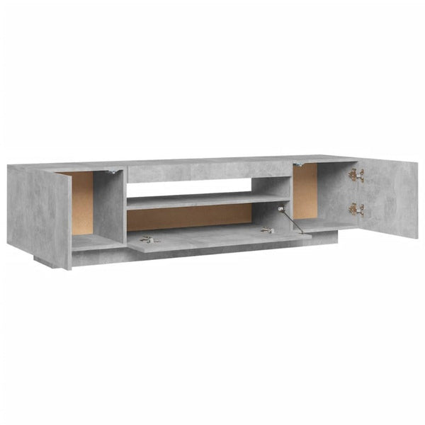 Tv Cabinet With Led Lights Concrete Grey 160X35x40 Cm