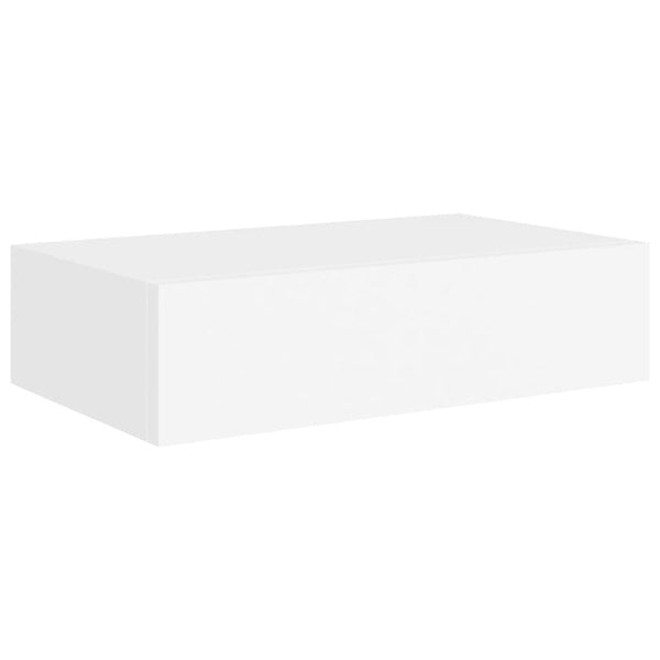 Wall-Mounted Drawer Shelf White 40X23.5X10cm Mdf