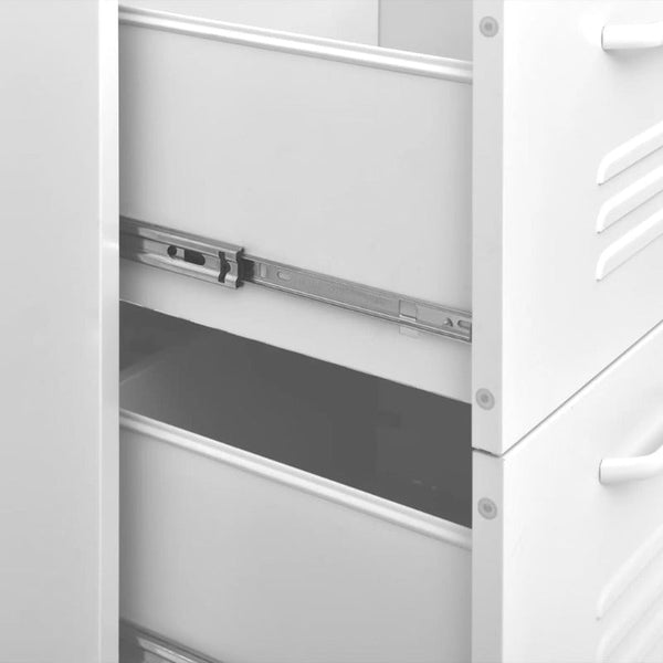 Drawer Cabinet White 80X35x101.5 Cm Steel