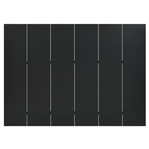 6-Panel Room Divider Black 240X180 Cm Steel
