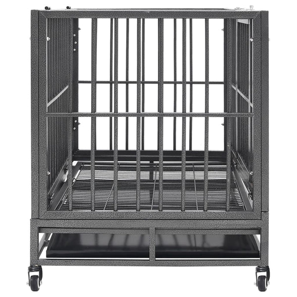 Dog Cage With Wheels Steel 92X62x76 Cm