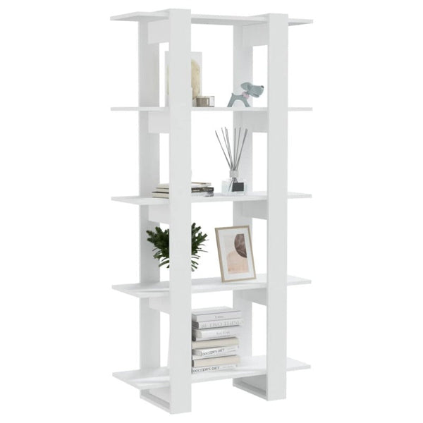 Book Cabinet/Room Divider White 80X30x160 Cm Engineered Wood