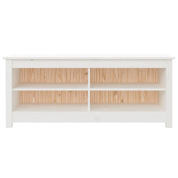Shoe Bench White 110X38x45.5 Cm Solid Wood Pine