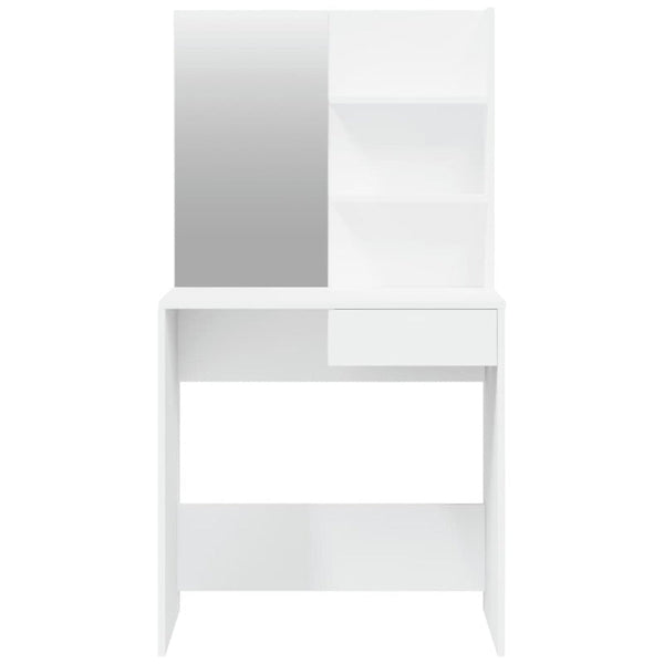 Dressing Table With Mirror White 74.5X40x141 Cm