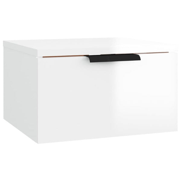 Wall-Mounted Bedside Cabinets 2 Pcs High Gloss White 34X30x20 Cm