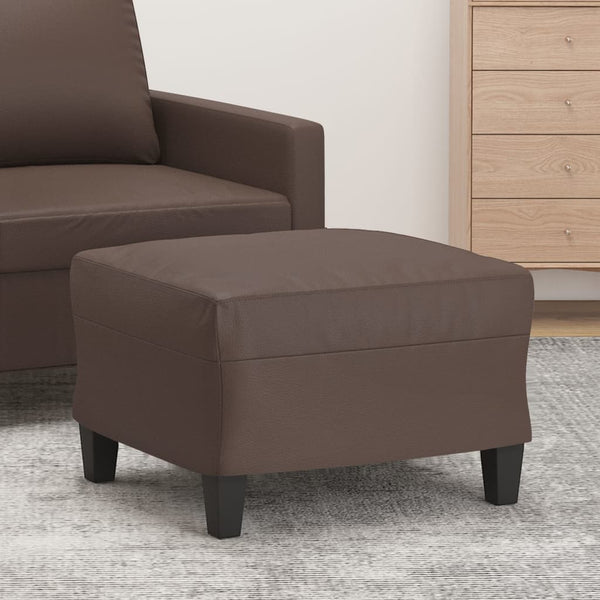 Footstool Brown 60X50x41 Cm Faux Leather