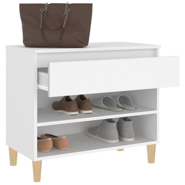 Shoe Cabinet White 70X36x60 Cm Engineered Wood