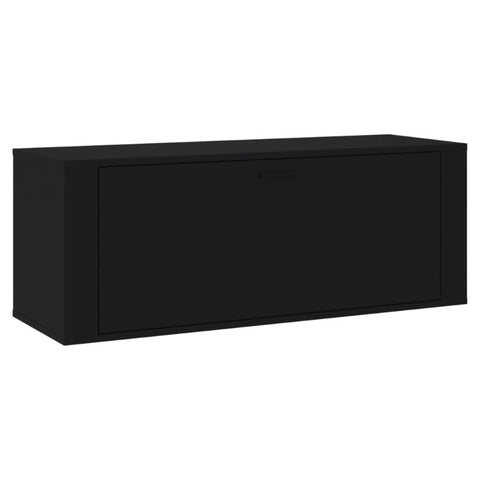 Wall Shoe Cabinet Black 100X35x38 Cm Engineered Wood