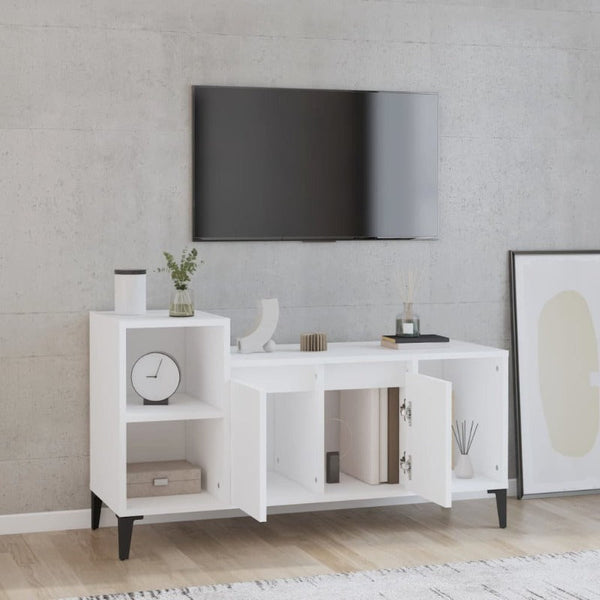Tv Cabinet White 100X35x55 Cm Engineered Wood