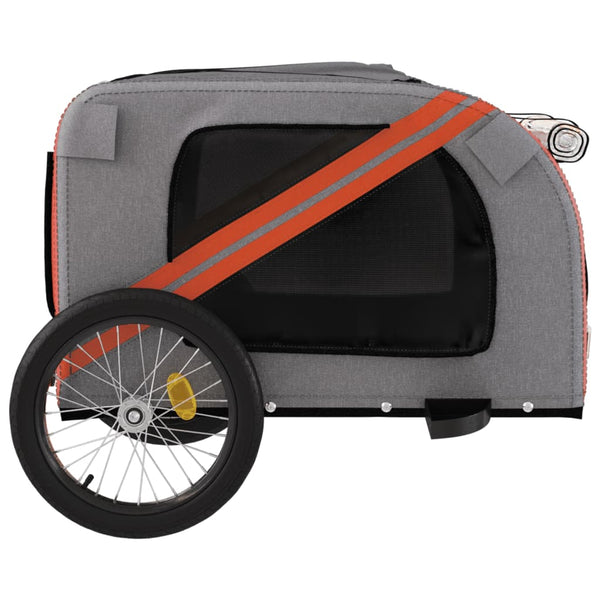 Dog Bike Trailer Orange And Black Oxford Fabric Iron