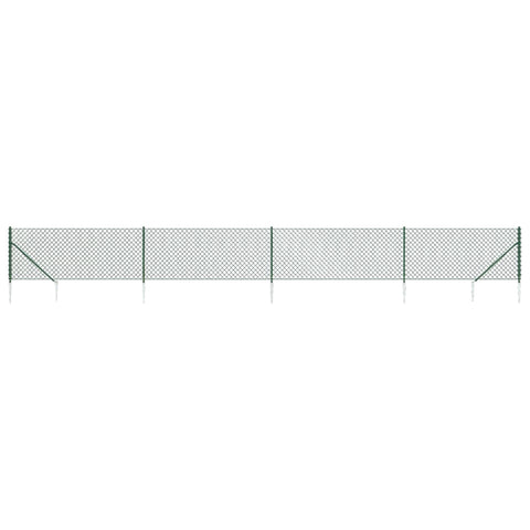 Chain Link Fence With Spike Anchors Green 1X10 M