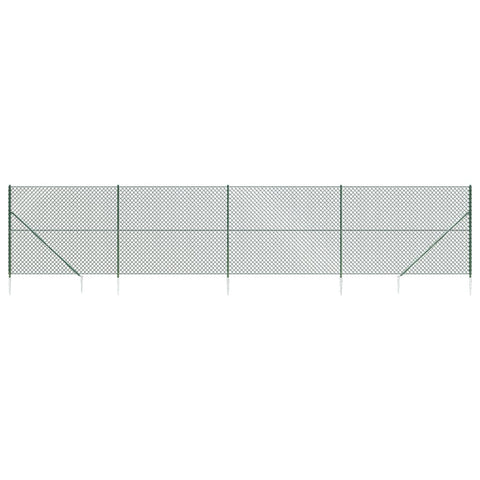 Chain Link Fence With Spike Anchors Green 1.4X10 M
