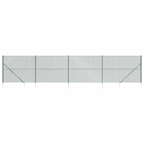 Chain Link Fence With Spike Anchors Green 1.6X10 M