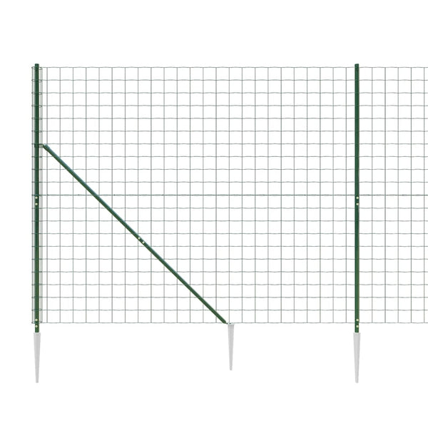Wire Mesh Fence With Spike Anchors Green 1.6X25