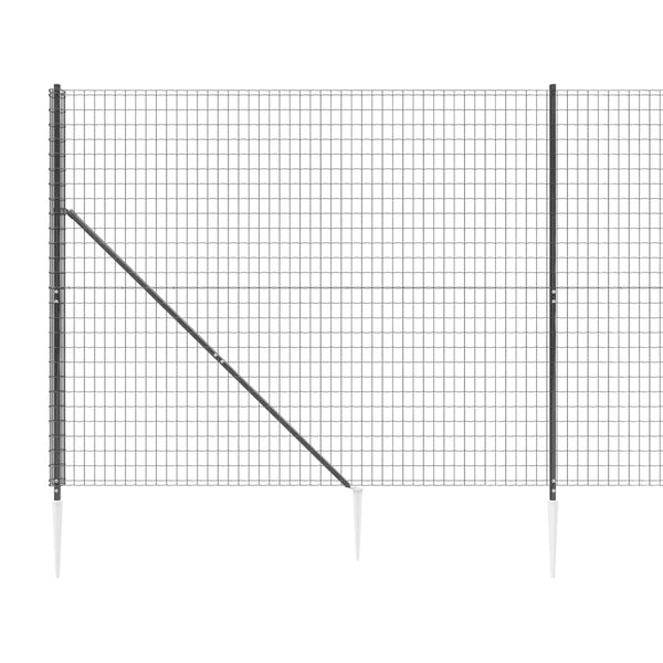 Wire Mesh Fence With Spike Anchors Anthracite 1.4X25