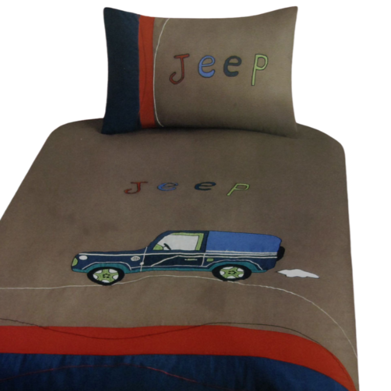 Jeep Wrangler Embroidered Quilt Cover Set Single