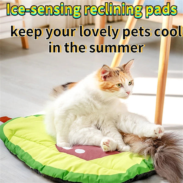 Dog Cooling Mat Pet Beds Cat Rug Ice Silk Self Pad Washable Summer Fruit