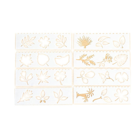 8Pcs/Set Cute Stationery Hollow Leaves Pattern Stencils Ruler Template Bookmark