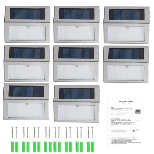 8Pcs Solar Sensor Wall Lights Energy Saving Night