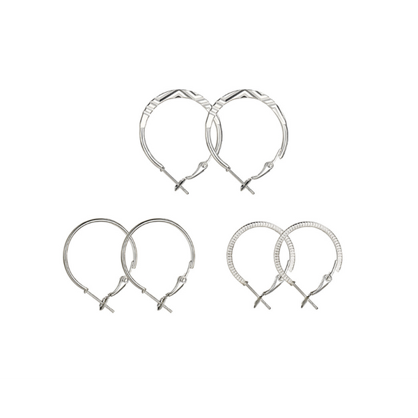 9 Pairs Of Retro Earrings Fashionable Combination Suit Silver