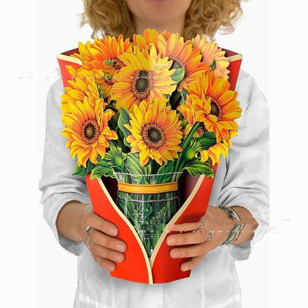 Three-Dimensional Handheld Flower Bundle Greeting Card