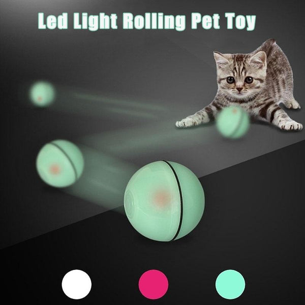 Smart Interactive Pet Ball Automatic Rolling Usb Rechargeable Led Light Toy