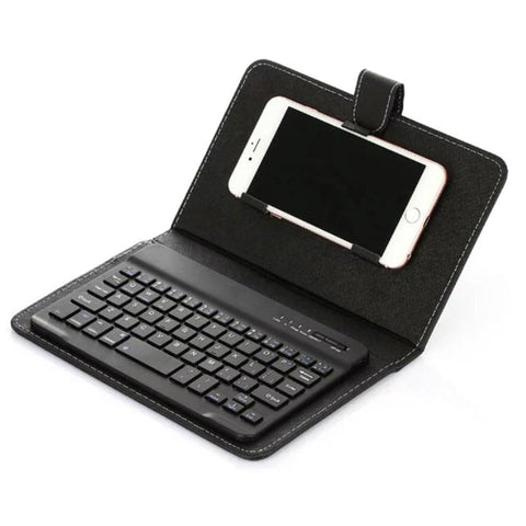 Portable Pu Leather Wireless Bluetooth Keyboard Phone Case