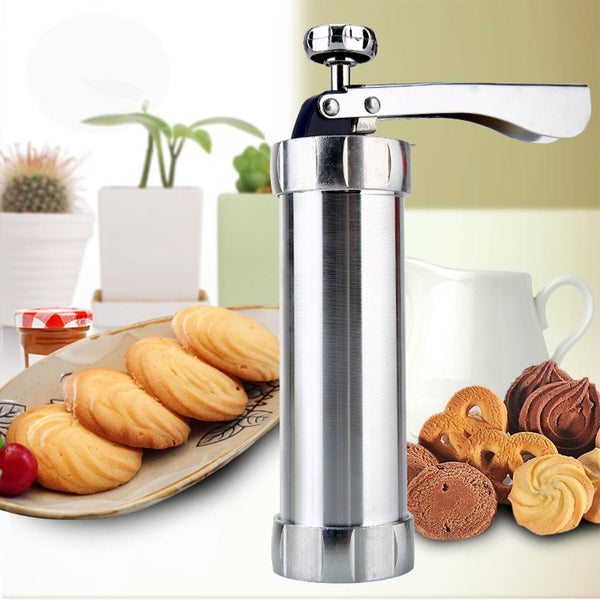 Cookie Press Kit Stainless Steel Biscuit Pushing Mold Creative Kitchen Tools