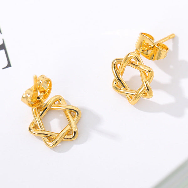 Stainless Steel Stud Earrings Fashion Jewelry Bohemian Hexagonal Star