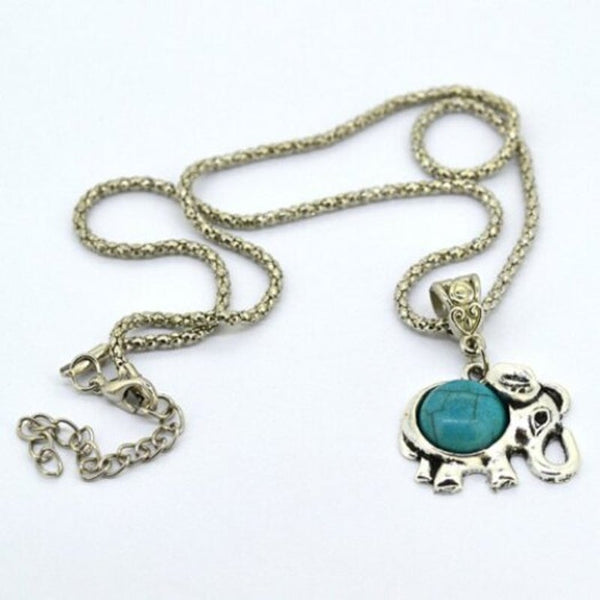 A Suit Of Ethnic Faux Turquoise Elephant Necklace And Earrings