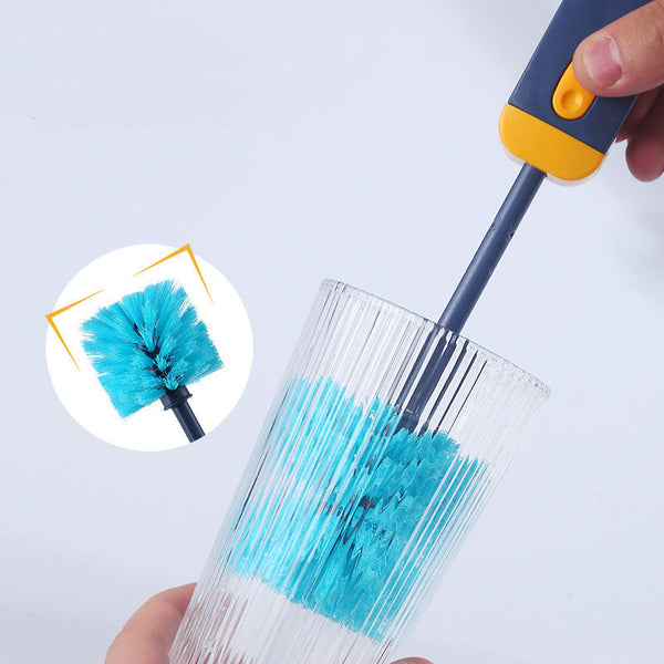 4 In 1 Bottle Gap Cleaner Brush Multifunctional Cup Cleaning Brushes Water Bottles Tool Mini Silicone U-Shaped Kitchen Gadgets
