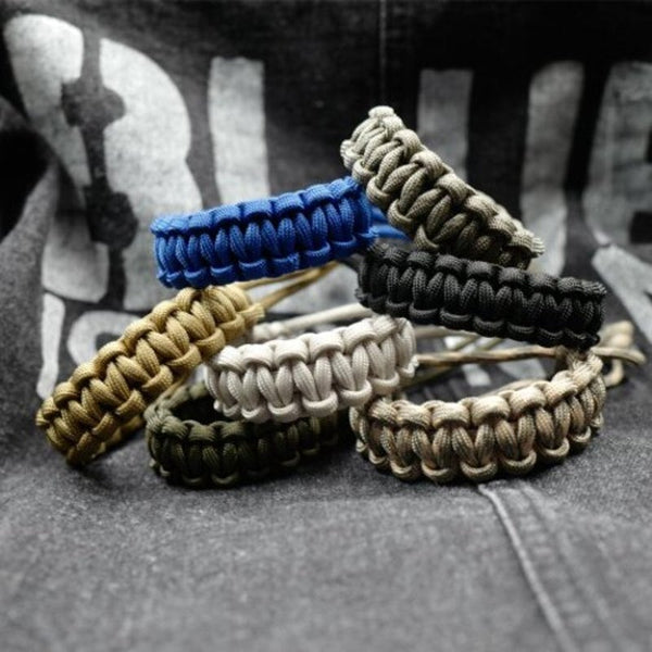 Adjustable Survival Emergency 550 Paracord Bracelet Parachute Cord For Camping Hiking Dark Grey