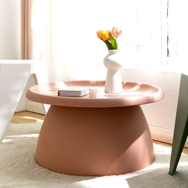 Artissin Coffee Table Mushroom Nordic Round Large Side 70Cm Pink