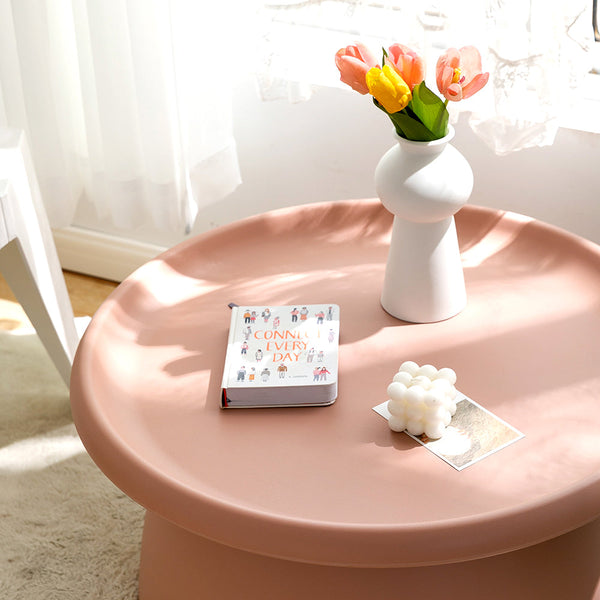 Artissin Coffee Table Mushroom Nordic Round Large Side 70Cm Pink
