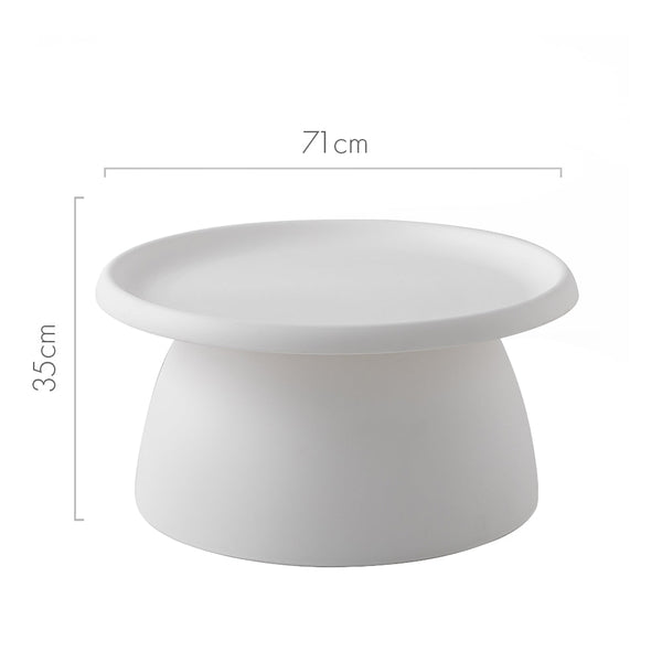 Artissin Coffee Table Mushroom Nordic Round Large Side 70Cm White