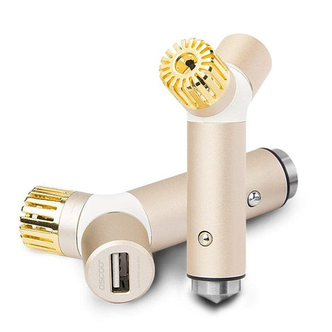 Car Chargers Air Purifier Usb Quick 3.0 2.0 Mobile Phone Fast For Samsung Xiaomi Tablet Safety Hammer Gold