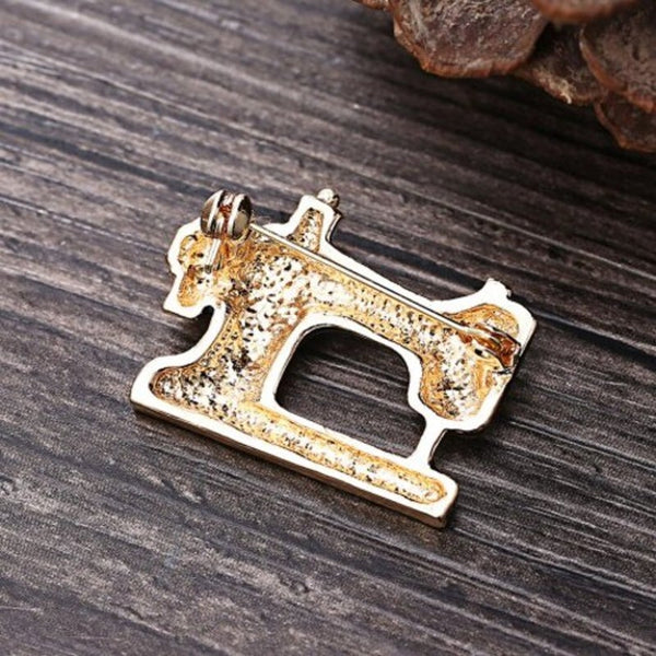 Alloy Brooch Oil Drawing Sewing Machine Black