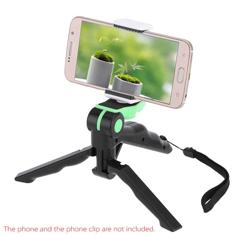 2In1 Mini Portable Folding Table Top Tripod Stand Handheld Grip For Gopro Hero 4 3 Dc Dslr Slr Camera Smartphone Green