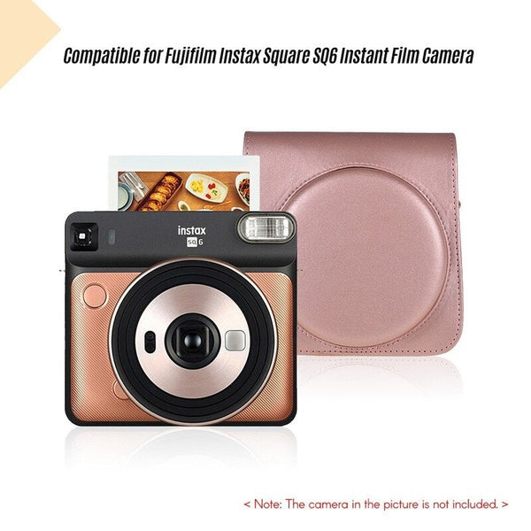 Protective Case Pu Leather Bag With Adjustable Strap For Fujifilm Instax Square Sq6 Instant Film Camera