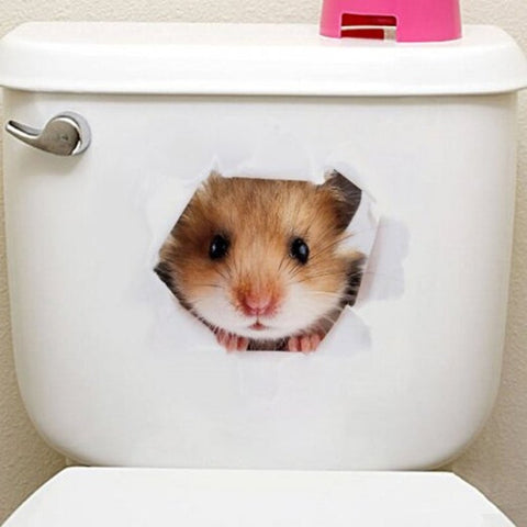 Animals Shapes Toilet Pvc Wall Sticker Multi G