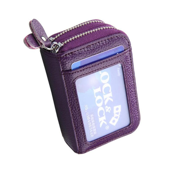 Anti-Magnetic Organ Card Case Holder Rfid Coin Purse Credit Wallet