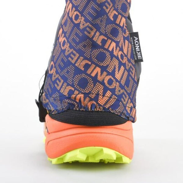 E941 Protective Sandproof Shoe Covers For Triathlon Marathon Hiking Reflective Black Orange