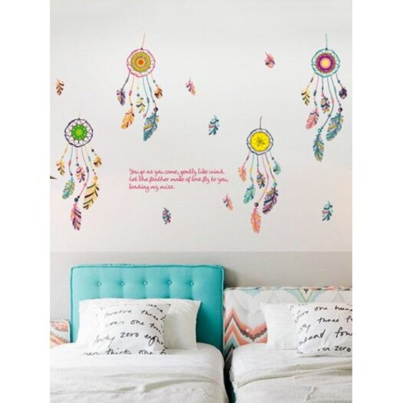 Feather Pendant Dream Catcher Bedroom Living Room Background Decorations Wall Sticker