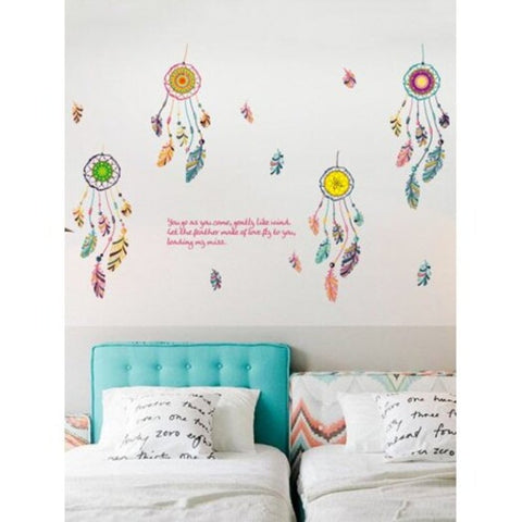 Feather Pendant Dream Catcher Bedroom Living Room Background Decorations Wall Sticker