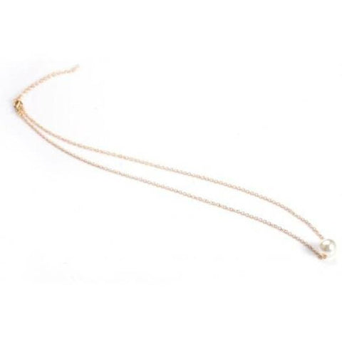 Artificial Pearl Pendant Necklace Golden