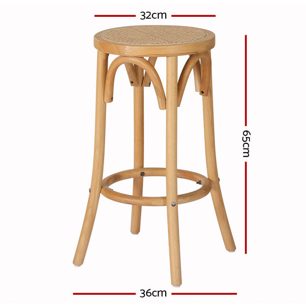 Artiss X2 Bar Stools Wooden Counter Chair Kitchen Barstools Rattan Seat
