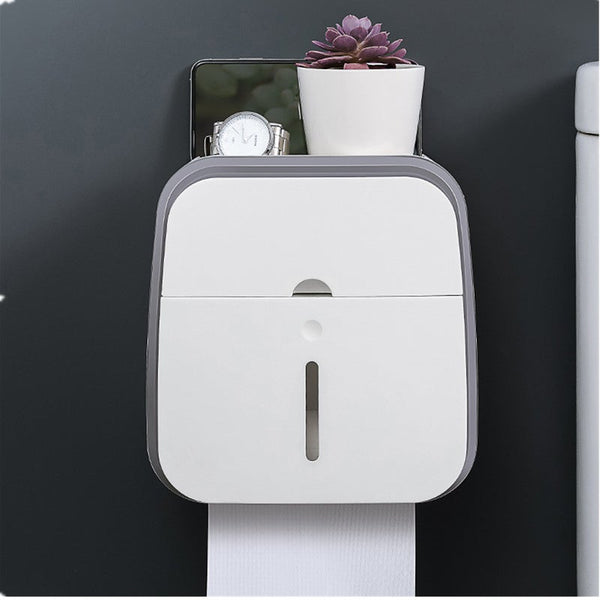 Bathroom Accessories Portable Plastic Toilet Paper Holder For Waterproof Roll Double Layer Storage Box