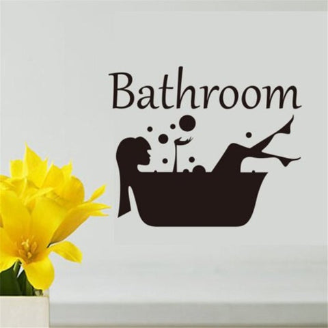 Bathroom Letter Removable Art Vinyl Mural Home Room Toilet Door Sticker Multi 6 X Inch