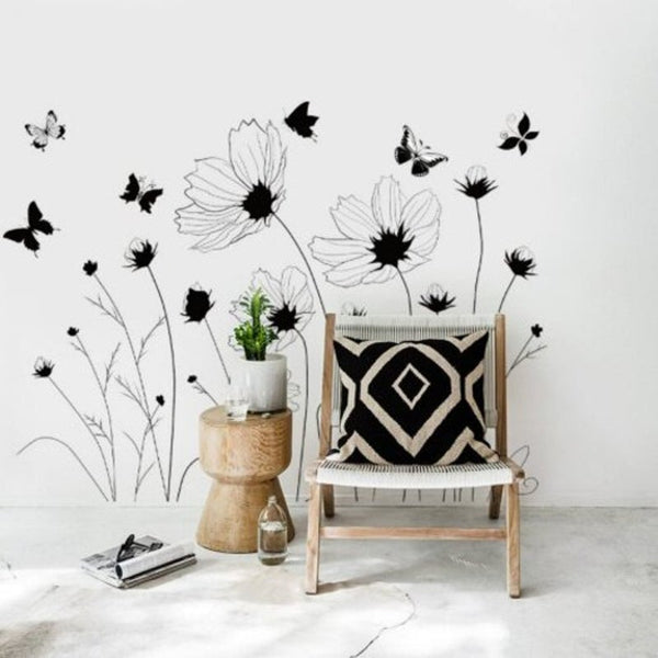 Beautiful Romantic Simple Black Wall Stickeart Decor Mural Multi